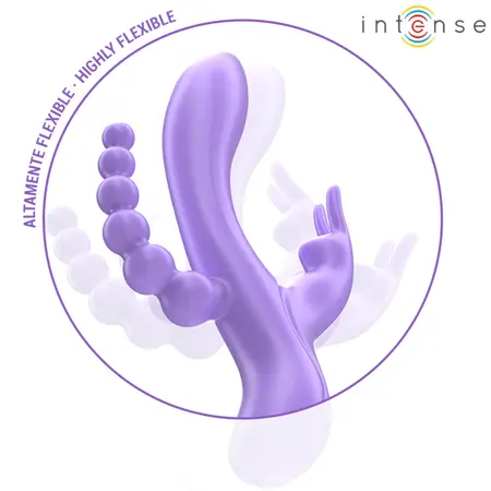 INTENSE MIKO Triple System Vibrator Purple, 7 Modes, Waterproof, USB