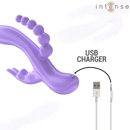 INTENSE MIKO Triple System Vibrator Purple, 7 Modes, Waterproof, USB