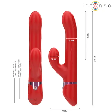 INTENSE LELE Red - Multifunctional Rotating & Oscillating Silicone Device