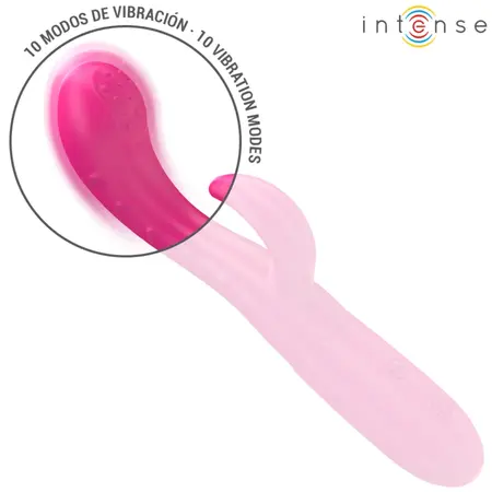 INTENSE Amara Pink Vibrating Device with Stimulating Tongue, 10 Modes