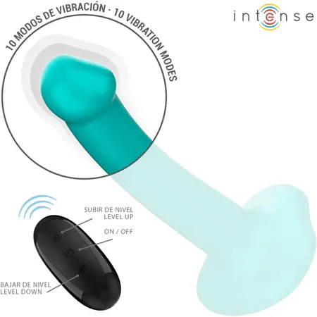 INTENSE Katie Blue Intimate Device with Suction Cup & Remote, 10 Modes