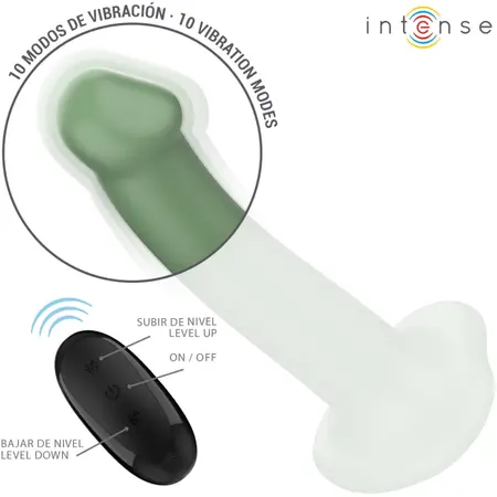 Intense Becca Green Vibrator 10 Modes with Suction Cup & Remote, 17.5cm