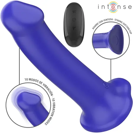 INTENSE Victoria Dark Blue 10-Mode Silicone Intimate Device with Remote Control