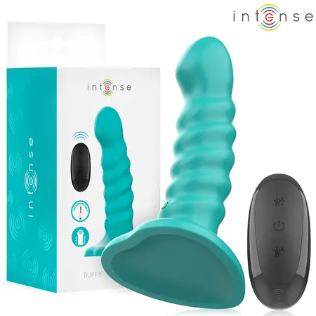 INTENSE Buffy Spiral Blue Mini Vibrating Device with Remote, 10 Modes, S Size