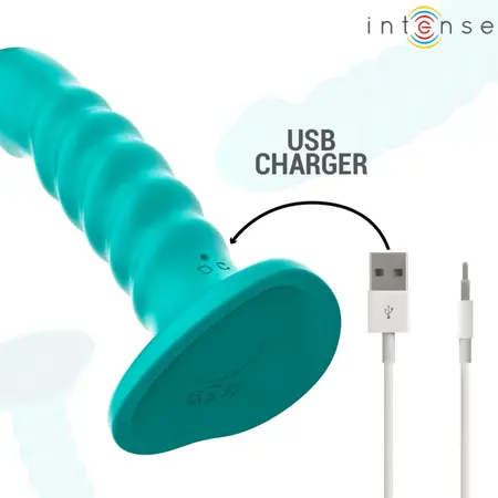 INTENSE Buffy Spiral Blue Mini Vibrating Device with Remote, 10 Modes, S Size