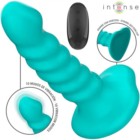 INTENSE Buffy Spiral Blue Mini Vibrating Device with Remote, 10 Modes, S Size