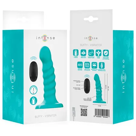 INTENSE Buffy Spiral Blue Mini Vibrating Device with Remote, 10 Modes, S Size