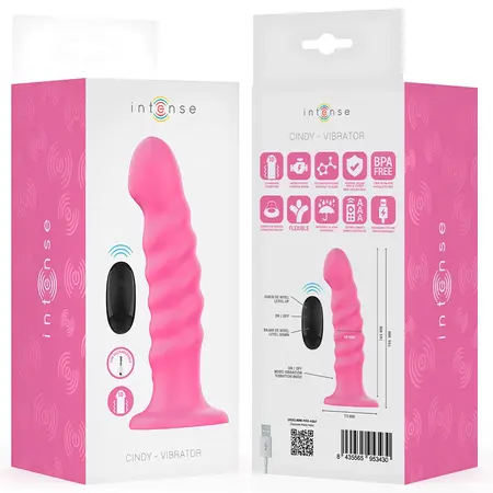 INTENSE Cindy Spiral Design Vibrator L Pink, 10 Modes, Remote Control