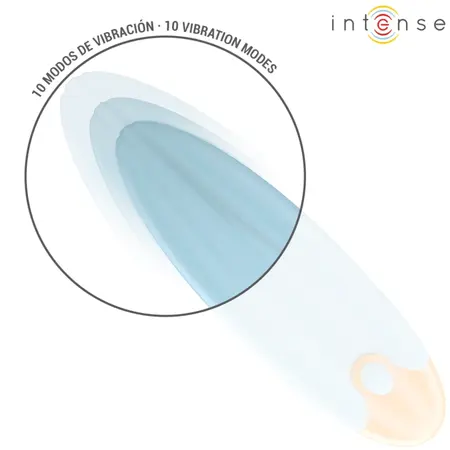 INTENSE Mike Vibrating Bullet Blue 10-Mode Compact Silicone 11cm