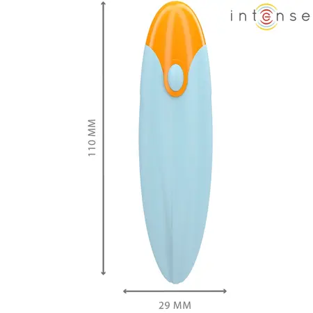 INTENSE Mike Vibrating Bullet Blue 10-Mode Compact Silicone 11cm