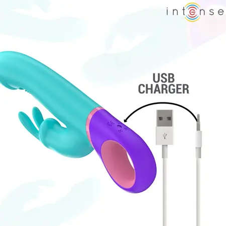INTENSE Monica Blue Dual-Action Vibrator with Rotating Stimulation, 22.5cm