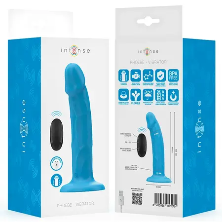 INTENSE PHOEBE Blue Silicone Intimate Device 10 Modes Remote 19cm