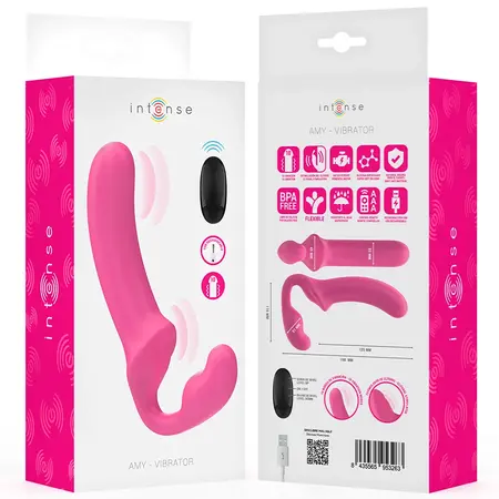 INTENSE AMY Dual Action Vibrating Device 20 cm Pink with Remote Control