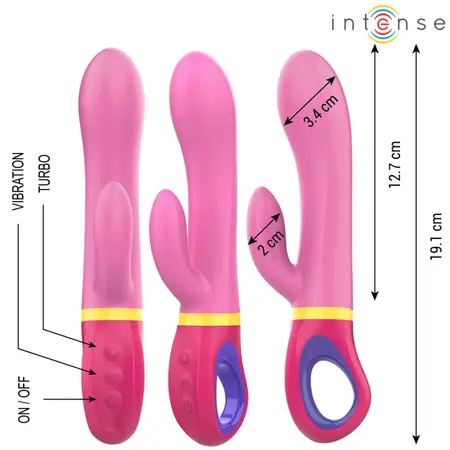 INTENSE Daphne Pink Dual-Action Silicone Rabbit with Multi-Mode Vibration
