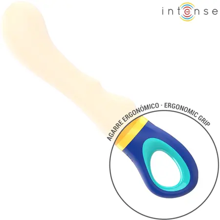 INTENSE Shaggy Yellow Curved G-Spot Vibrator Ergonomic Silicone Design