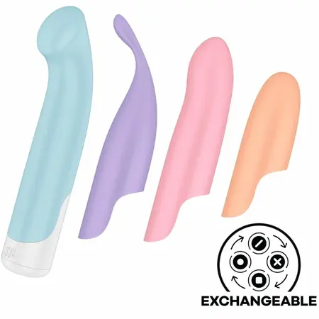 Satisfyer Playful Four 4-in-1 Interchangeable Vibrator Set + Power Bullet