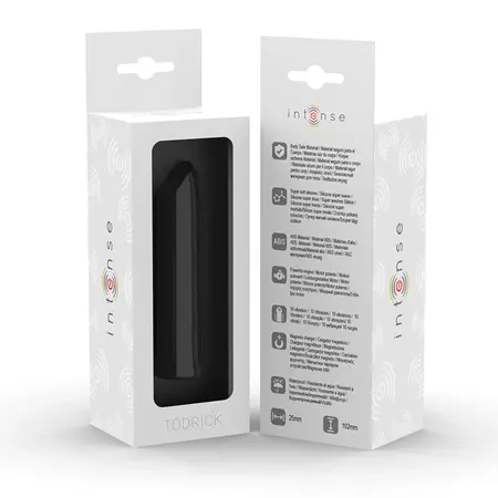 INTENSE Todrick Black Compact Vibrating Bullet 10 Modes Waterproof