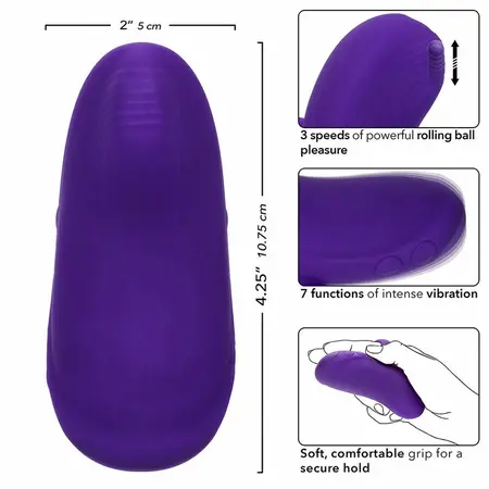 CalExotics Envy Handheld Rolling Ball Massager 7 Modes Purple Silicone