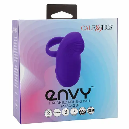 CalExotics Envy Handheld Rolling Ball Massager 7 Modes Purple Silicone