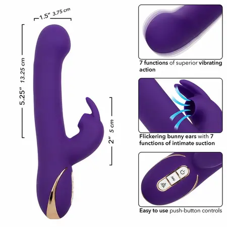 CalExotics Jack Rabbit Silicone Blue Intimate Machine 7 Modes USB