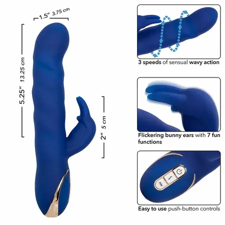 CalExotics Jack Rabbit Wave Motion Blue Silicone Intimate Device 30th Anniversary