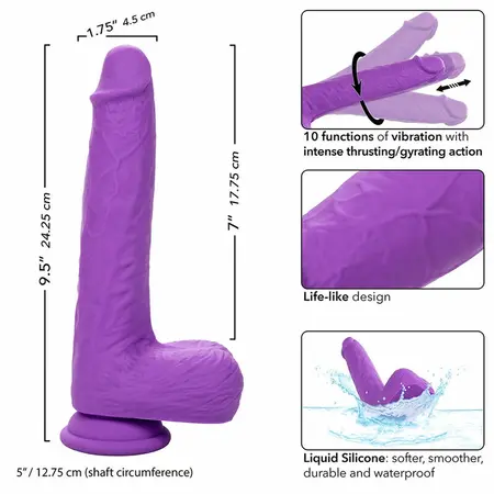 CalExotics Studs Rechargeable Rotating Silicone Device 10 Modes Purple