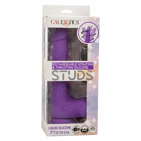 CalExotics Studs Rechargeable Rotating Silicone Device 10 Modes Purple