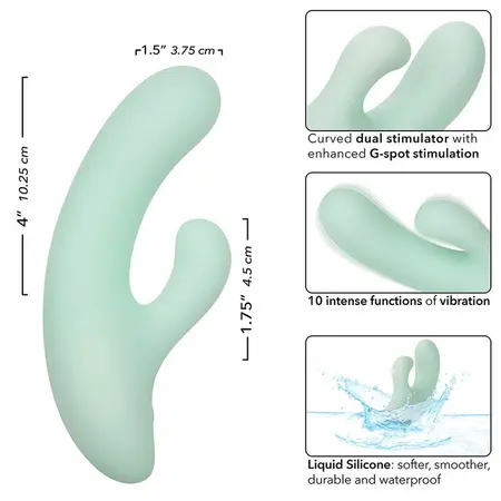 CalExotics Pacifica Fiji Dual Motor G-Spot Stimulator Aqua Silicone