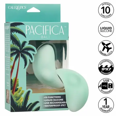 CalExotics Pacifica Bali Zakrivljeni Silikonski Stimulator 10 Funkcija Aqua