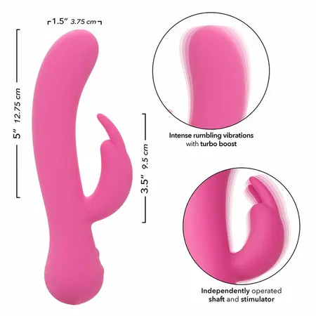 CalExotics First Time Punjivi Dvostruki Silikonski Uređaj Roze 21cm