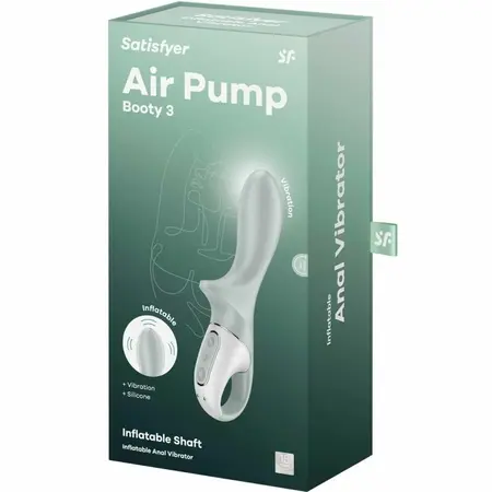 Satisfyer Air Pump Booty 3 Podesivi Naduvavajući Analni Sistem Sivo-Zeleni