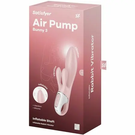 Satisfyer Air Pump Bunny 3 Inflatable Intimate Device Pink Silicone