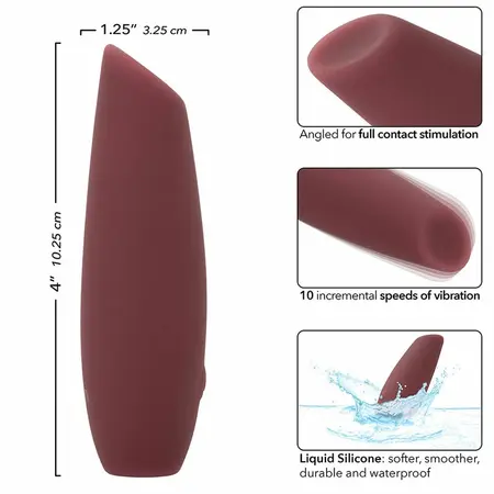 CalExotics Mod Tilt Intimate Wellness Device Red, Liquid Silicone, 10 Modes
