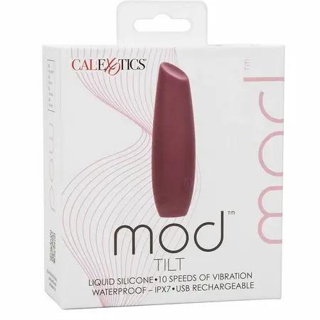 CalExotics Mod Tilt Intimate Wellness Device Red, Liquid Silicone, 10 Modes