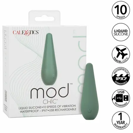 CalExotics Mod Chic Precizni Masažer Zeleni - 10-Brzinski Tečni Silikon