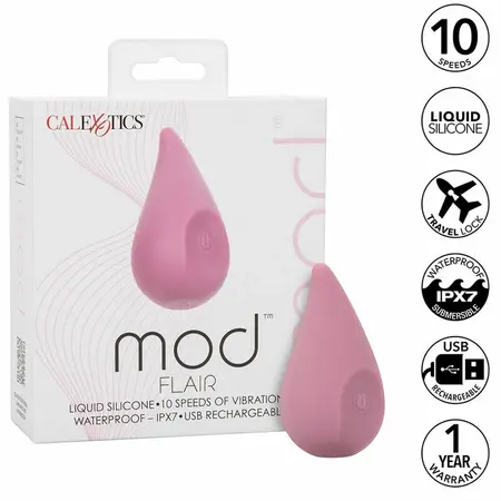 CalExotics Mod Flair Pink Precision Massager, 10-Speed, Liquid Silicone