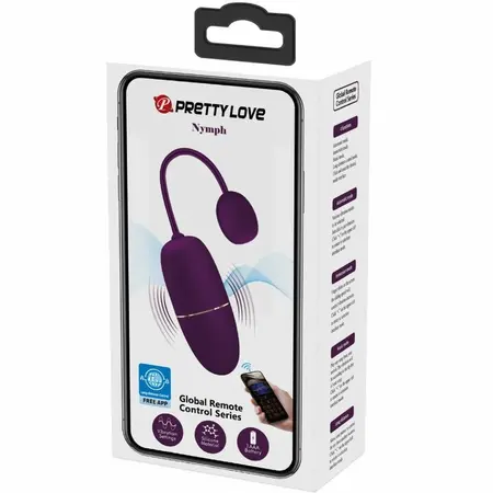 Pretty Love Nymph Lila Aplikacijom Kontrolisano Vibrirajuće Jaje 12 Režima Silikon