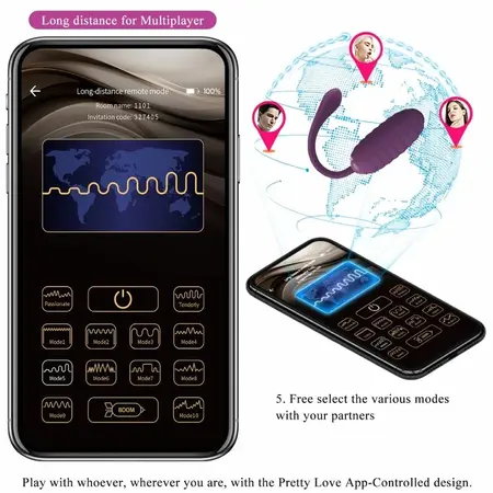 Pretty Love Casper Purple Wireless App-Controlled Vibrating Egg 12 Modes