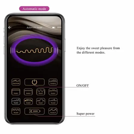 Pretty Love Casper Purple Wireless App-Controlled Vibrating Egg 12 Modes