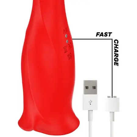 MIA Siena Triple Action Vibrating & Biting Intimate Stimulator Red