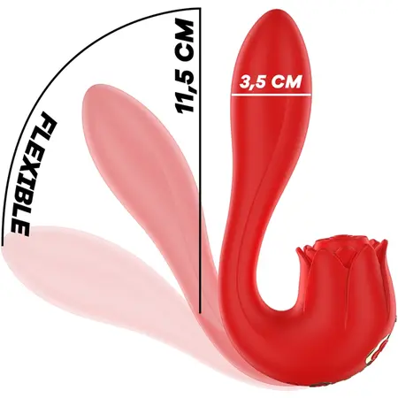 MIA Selena Vibrating & Tapping Rose-Shaped Intimate Device Red