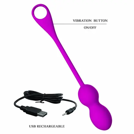 Pretty Love Elvira Rechargeable Kegel Training Balls Purple 12 Modes