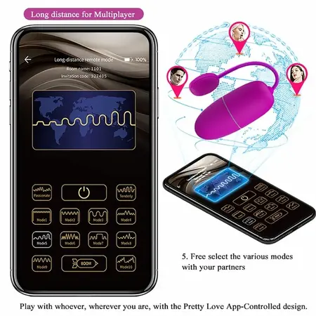 Pretty Love Nymph App-Controlled Wireless Vibrating Egg Purple