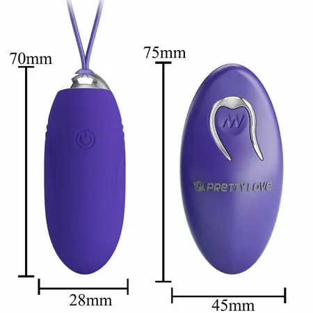 Pretty Love Jenny Violet Wireless Remote Vibrating Egg - 12 Modes