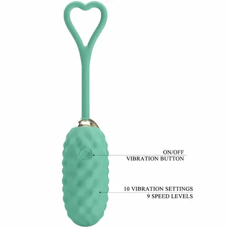Pretty Love Vivian Green Wireless Remote Vibrating Egg, 10 Modes, USB