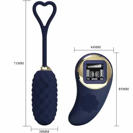 Pretty Love Vivian Blue Wireless Egg - 10 Modes Remote Control, USB, Silicone