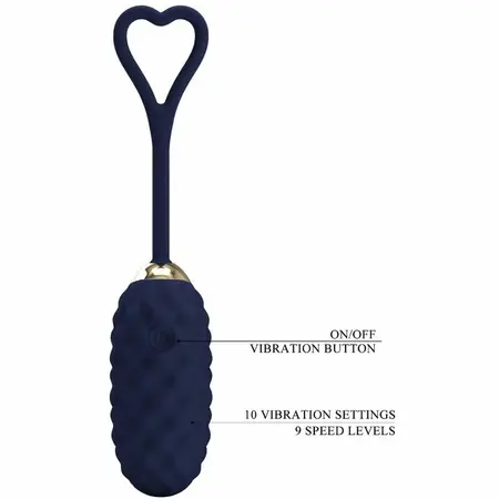 Pretty Love Vivian Blue Wireless Egg - 10 Modes Remote Control, USB, Silicone