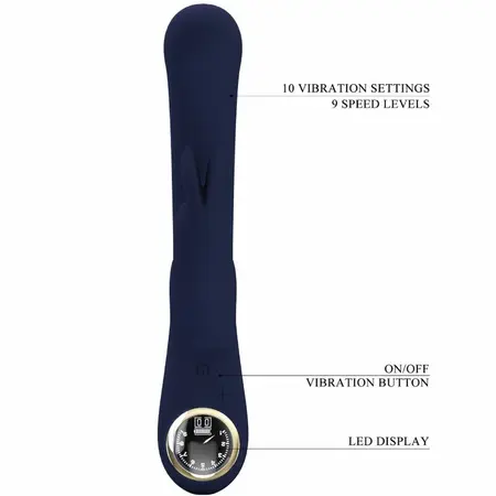 Pretty Love Lamar Blue Dual Action Intimate Device, LCD, Waterproof, Silicone