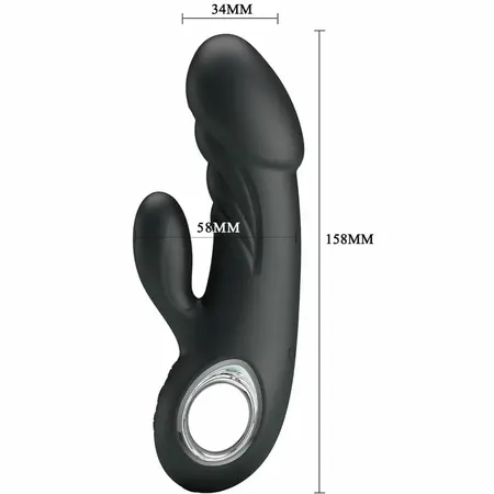 Pretty Love Ansel Crni Silikonski Vibrator 7 Režima Vibracije USB