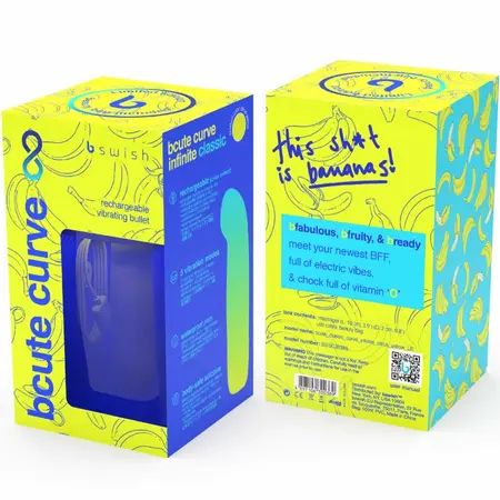 B SWISH BCUTE Curve Infinity Classic Rechargeable Silicone Yellow 10cm